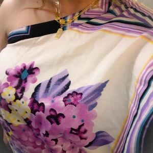 FLORAL ONE-SHOULDER SLEEVE BLOUSE TOP SIZE 2X
